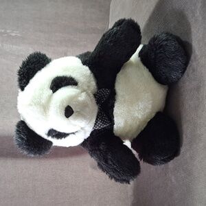 Vintage Gund Panda Teddy Bear with Polka Dot Bow Tie Stuffed Toy VG- 12" 1993